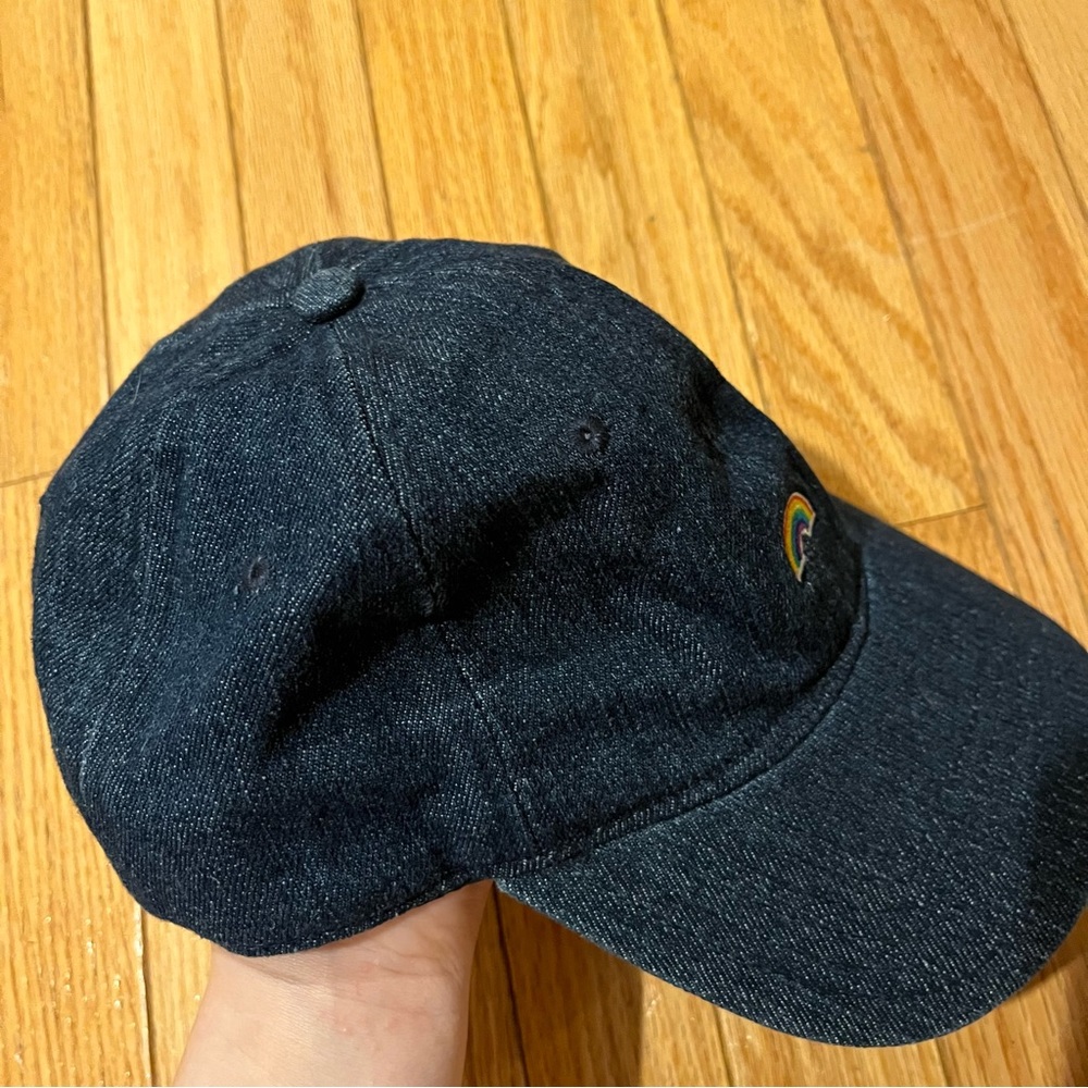 Blue Denim Baseball Hat With Rainbow Patch - image 5